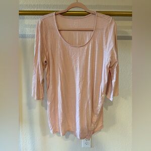 J Jill pure Jill blush pink asymmetrical button tunic, large petite